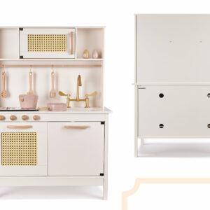 KX6284 Holzküche MDF Retro mit Boho -Zubehör