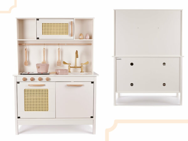 KX6284 Holzküche MDF Retro mit Boho -Zubehör