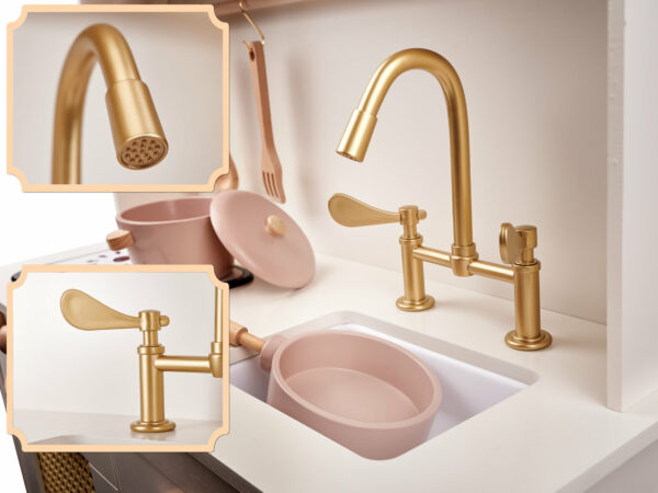 KX6284 Holzküche MDF Retro mit Boho -Zubehör