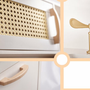 KX6284 Holzküche MDF Retro mit Boho -Zubehör
