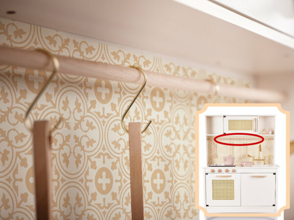 KX6284 Holzküche MDF Retro mit Boho -Zubehör