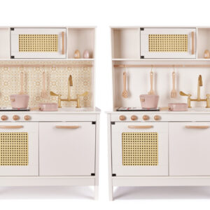KX6284 Holzküche MDF Retro mit Boho -Zubehör
