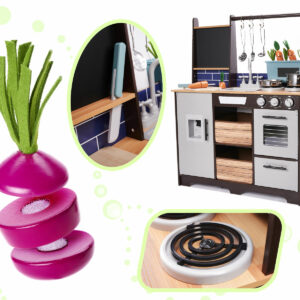 KX6286 Kuchnia drewniana MDF z akcesoriami LOFT 96cm