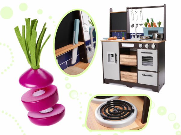 KX6286 Kuchnia drewniana MDF z akcesoriami LOFT 96cm
