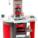 Kuchnia plastikowa dla dzieci elektroniczna z dzwiekiem skladana czerwona akcesoria