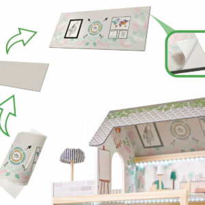 LULILO Domek dla lalek drewniany FLORO boho LED