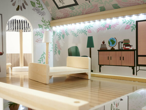 KX5944 Domek dla lalek drewniany apartament Ikonka boho
