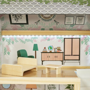 KX5944 Domek dla lalek drewniany apartament Ikonka boho