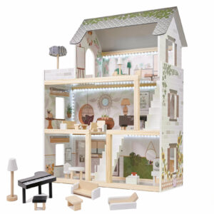 KX5944 Domek dla lalek drewniany apartament Ikonka boho