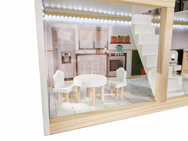 KX5944 Domek dla lalek drewniany apartament Ikonka boho
