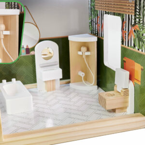 KX5944 Domek dla lalek drewniany apartament Ikonka boho