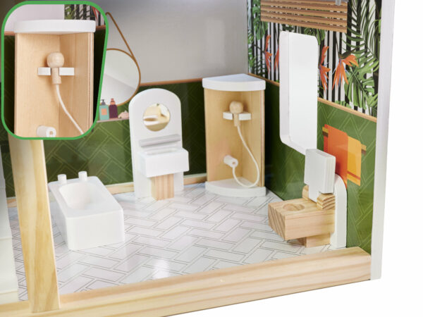 KX5944 Domek dla lalek drewniany apartament Ikonka boho
