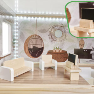 LULILO Domek dla lalek drewniany apartament Ikonka boho