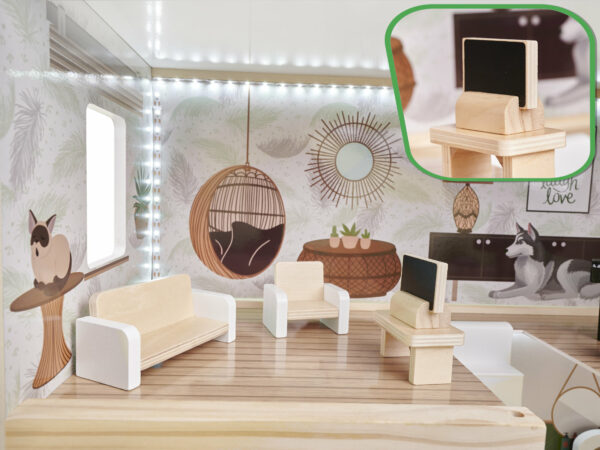 LULILO Domek dla lalek drewniany apartament Ikonka boho