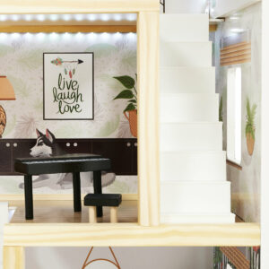 KX5944 Domek dla lalek drewniany apartament Ikonka boho