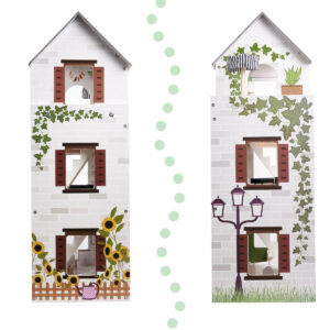KX5944 Domek dla lalek drewniany apartament Ikonka boho
