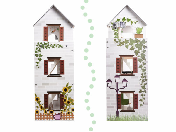 KX5944 Domek dla lalek drewniany apartament Ikonka boho