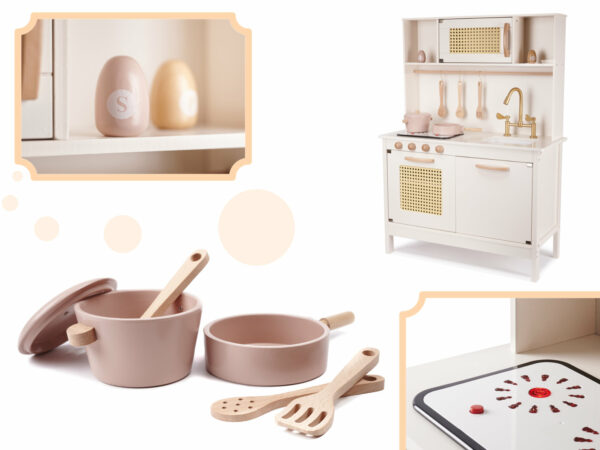 LULILO Kuchnia drewniana MDF retro z akcesoriami BOHO