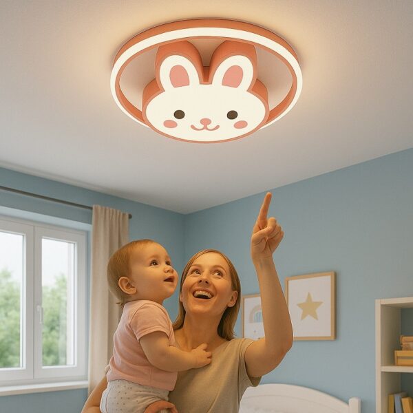 Lampa LED sufitowa plafon do pokoju dzieciecego sciemniana LUMELA pilot kroliczek