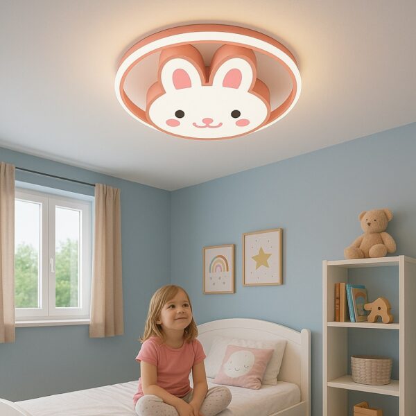 Lampa LED sufitowa plafon do pokoju dzieciecego sciemniana LUMELA pilot kroliczek