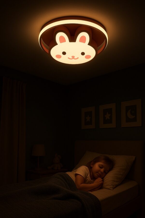 Lampa LED sufitowa plafon do pokoju dzieciecego sciemniana LUMELA pilot kroliczek