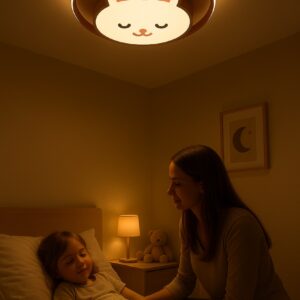 Lampa LED sufitowa plafon do pokoju dzieciecego sciemniana LUMELA pilot kroliczek