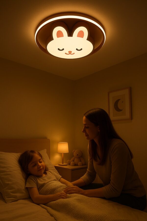 Lampa LED sufitowa plafon do pokoju dzieciecego sciemniana LUMELA pilot kroliczek