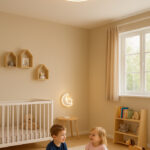 Lampa LED sufitowa plafon do pokoju dzieciecego sciemniana LUMELA pilot ksiezyc biala