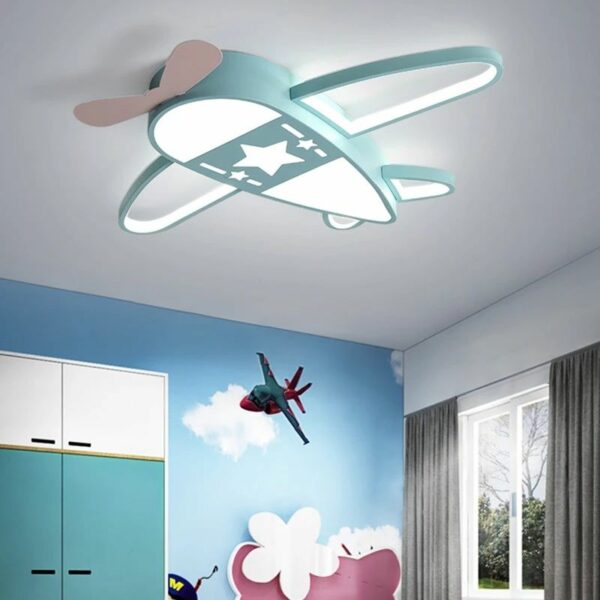 Lampa LED sufitowa plafon do pokoju dzieciecego sciemniana LUMELA pilot samolot Lampa LED sufitowa plafon do pokoju dzieciecego sciemniana LUMELA pilot samolot