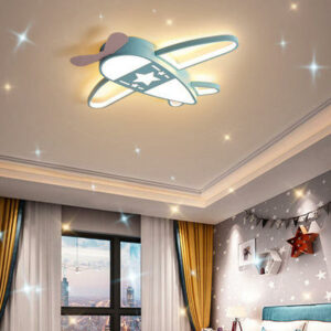 Lampa LED sufitowa plafon do pokoju dzieciecego sciemniana LUMELA pilot samolot