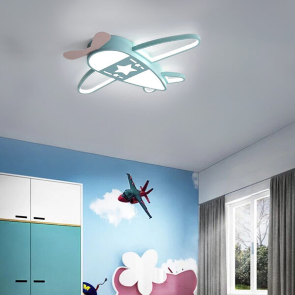 Lampa LED sufitowa plafon do pokoju dzieciecego sciemniana LUMELA pilot samolot