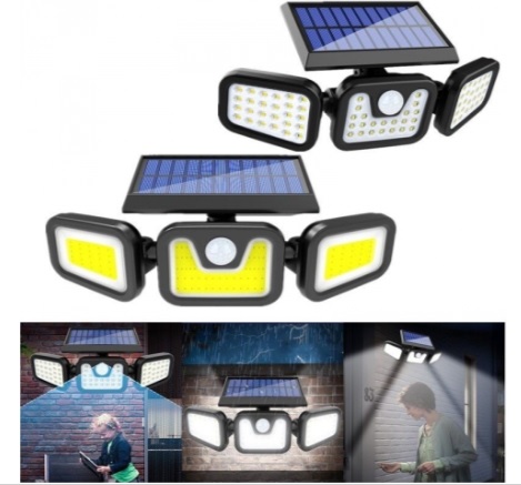 Lampa solarna potrojna czujnik ruchu i zmierzchu Lampa solarna potrojna czujnik ruchu i zmierzchu