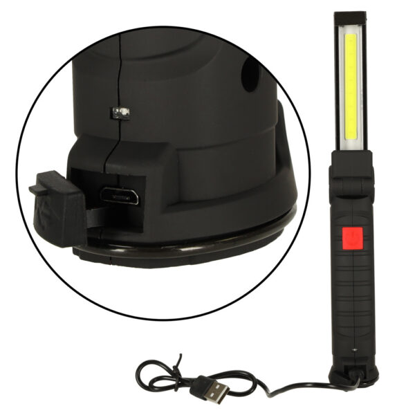 Lampa warsztatowa latarka USB 5 trybow magnes hak akumulator 1200 mAh 200 lm KAFUWELL