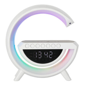 Lampka LED RGB ladowarka indukcyjna radio budzik zegar