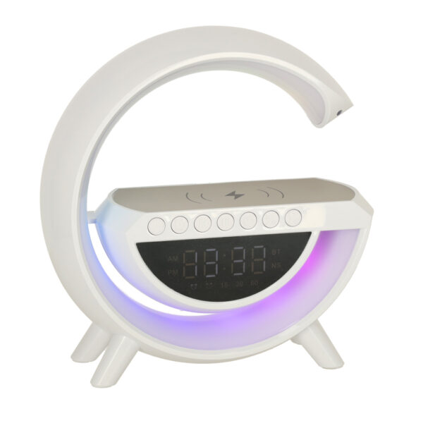 Lampka LED RGB ladowarka indukcyjna radio budzik zegar