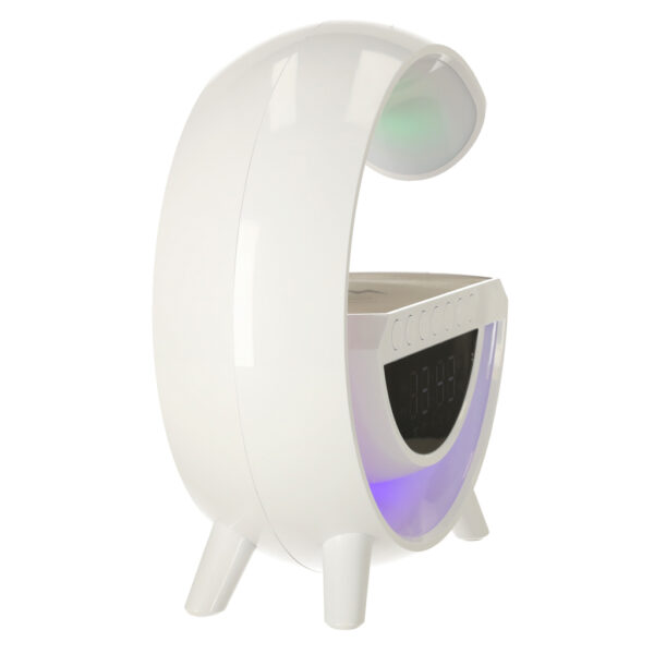 Lampka LED RGB ladowarka indukcyjna radio budzik zegar