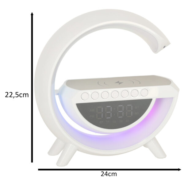 Lampka LED RGB ladowarka indukcyjna radio budzik zegar