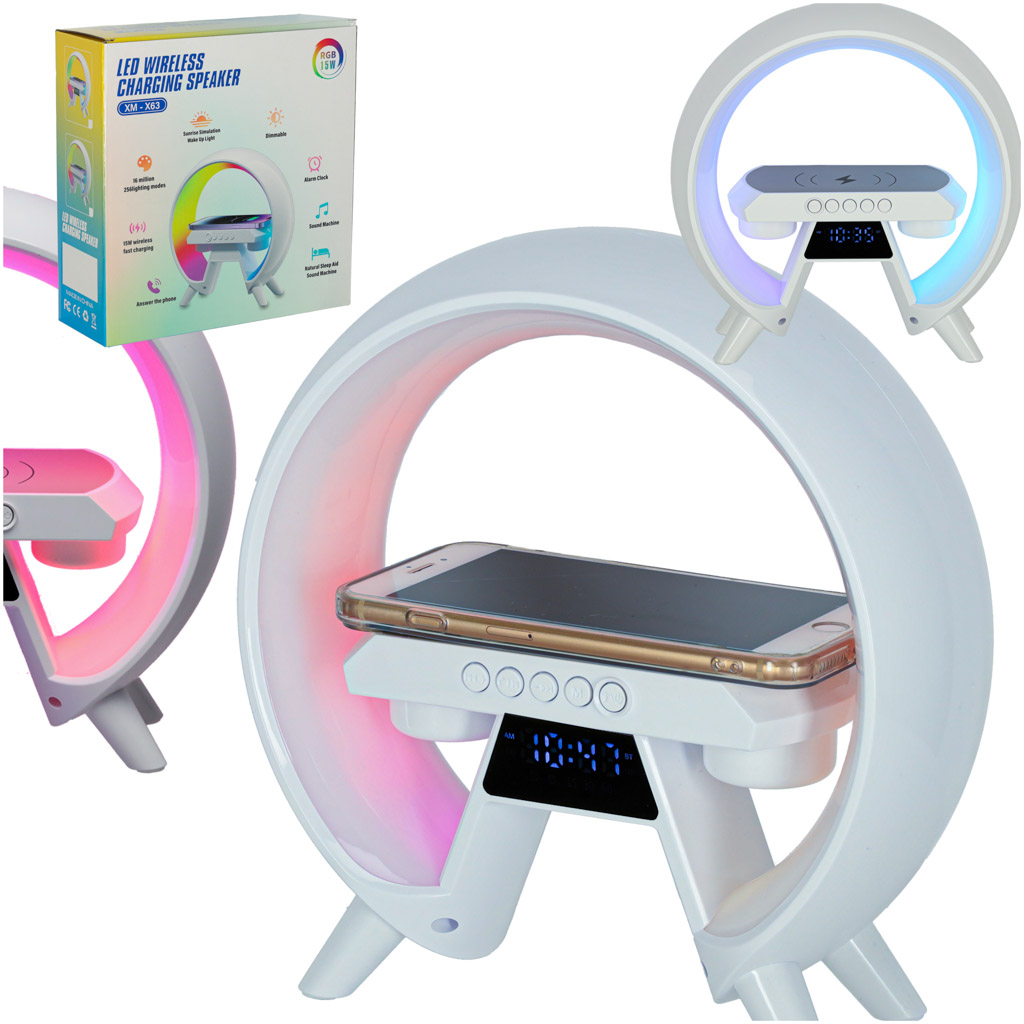 Lampka LED z ladowarka indukcyjna z radiem