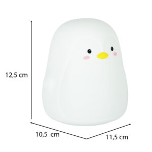 Lampka nocna dla dzieci silikonowa LED biala pingwinek