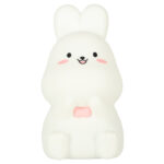 Lampka nocna dla dzieci silikonowa LED biala z rozem kroliczek