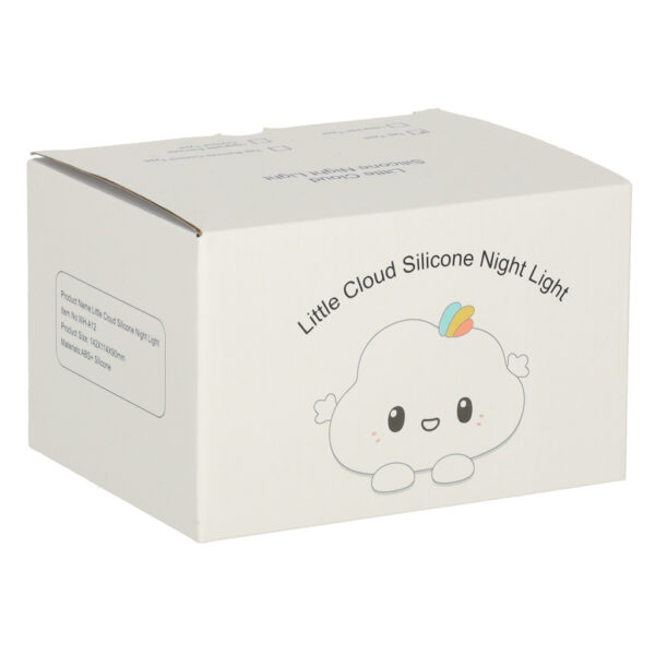 Lampka nocna dla dzieci silikonowa na baterie biala RGB chmurka