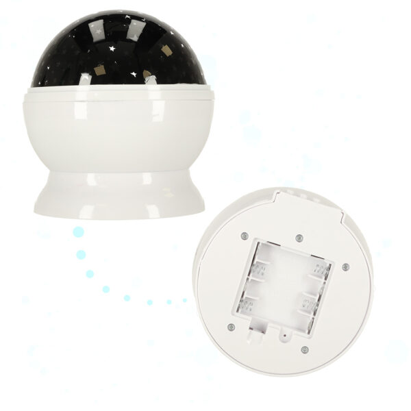 Lampka nocna projektor gwiazd 2w1 USB biala