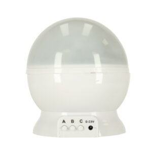 Lampka nocna projektor gwiazd 2w1 USB biala