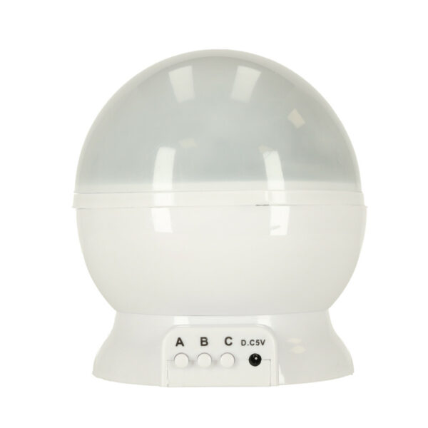 Lampka nocna projektor gwiazd 2w1 USB biala