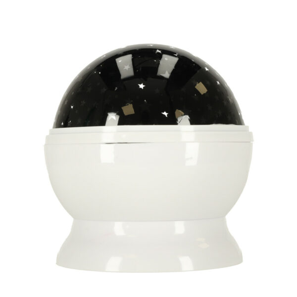 Lampka nocna projektor gwiazd 2w1 USB biala