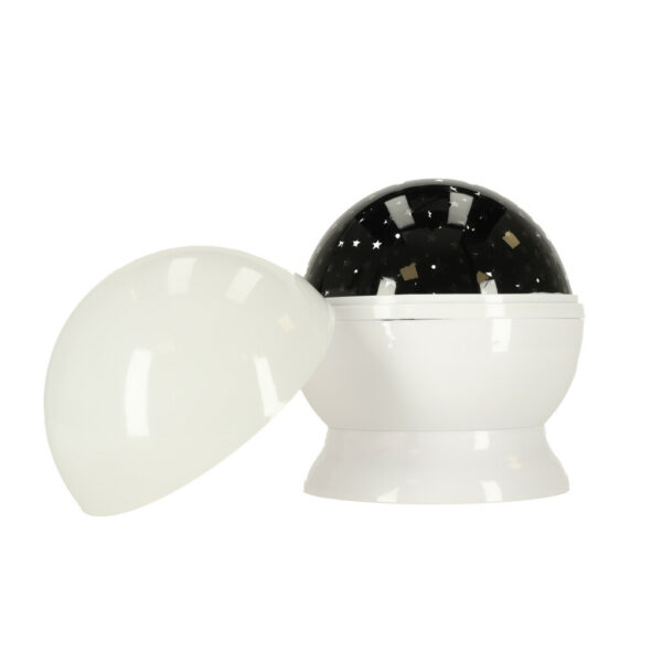 Lampka nocna projektor gwiazd 2w1 USB biala