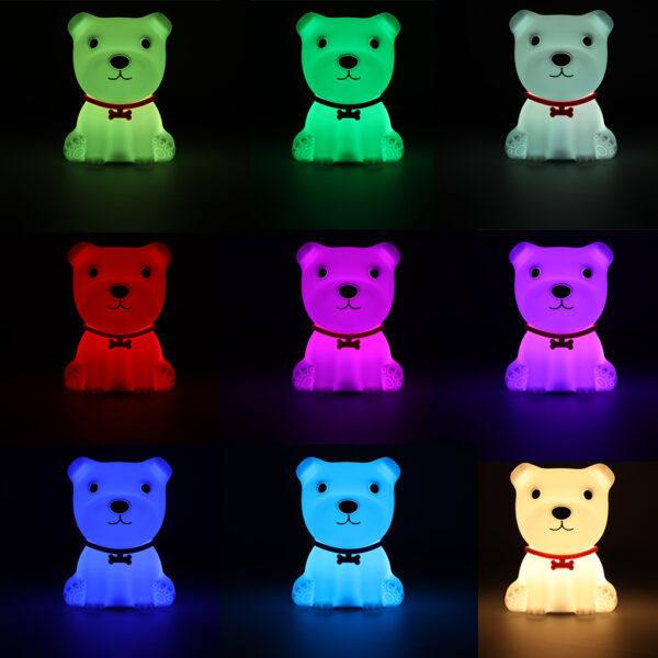 Lampka nocna silikonowa biala piesek Lampka nocna silikonowa biala piesek