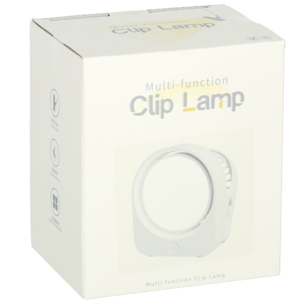Lampka nocna z klipsem biurkowa do czytania biala