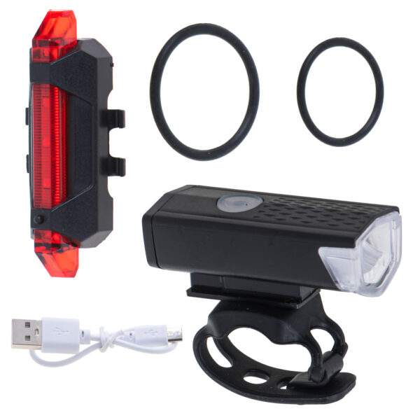 Lampka rowerowa LED zestaw tyl przod USB Lampka rowerowa LED zestaw tyl przod USB