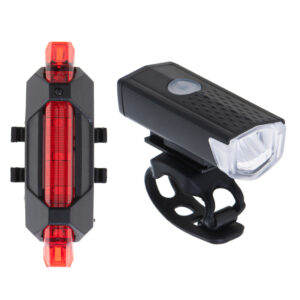 Lampka rowerowa LED zestaw tyl przod USB